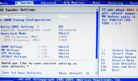 BIOS OC Tweaker Settings BF