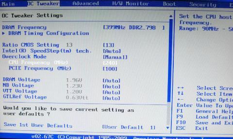 BIOS OC Tweaker Settings AF